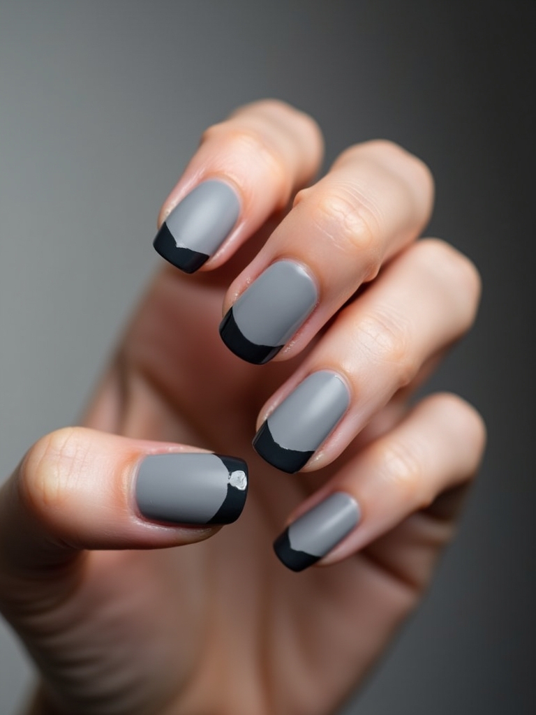 monochrome nail art tips