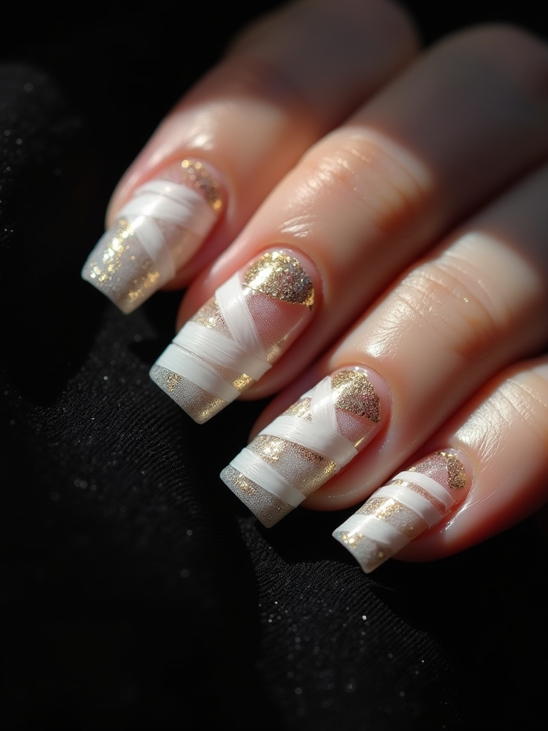 mummy wrap nail art