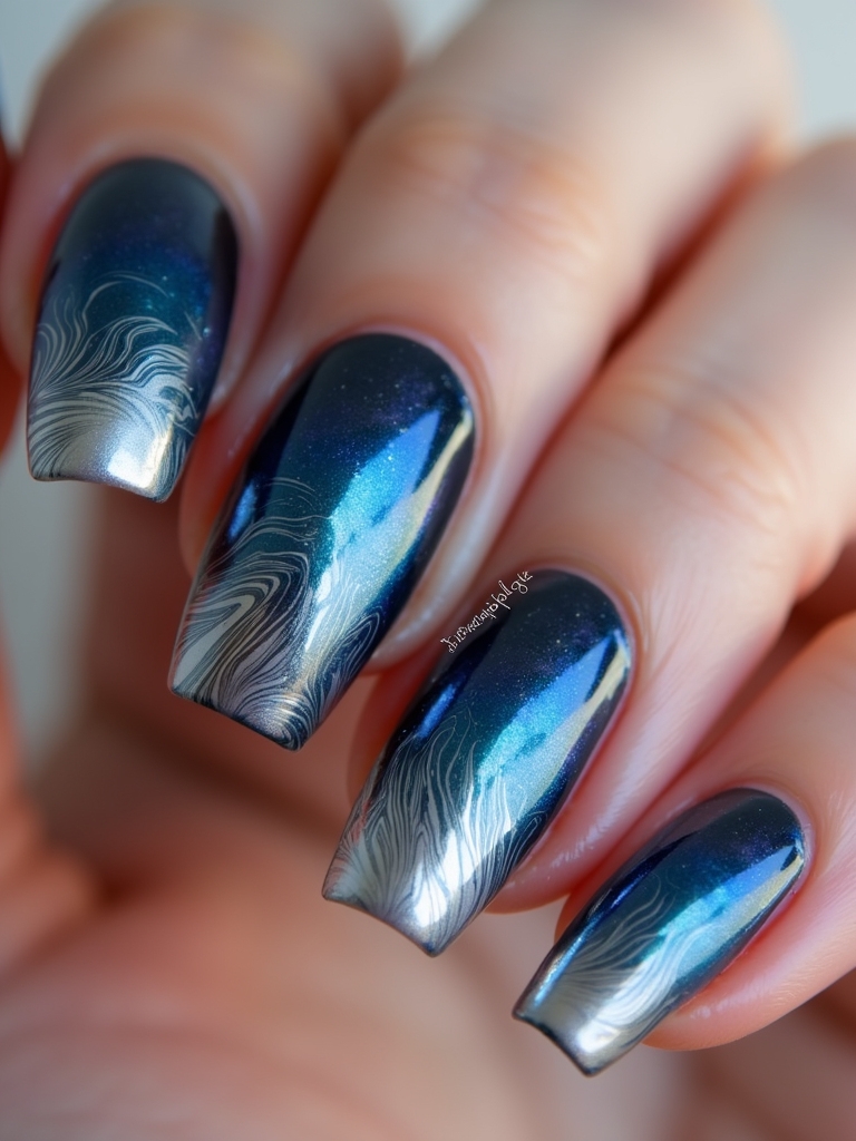 ombre chrome nail designs