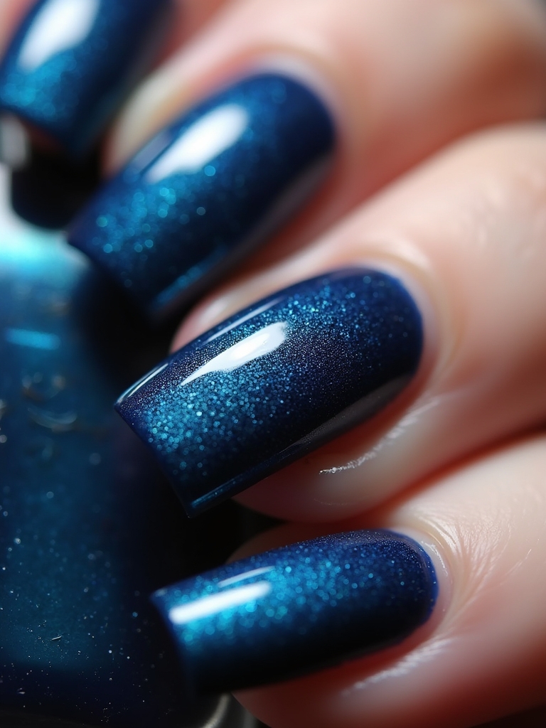 ombre dark blue technique