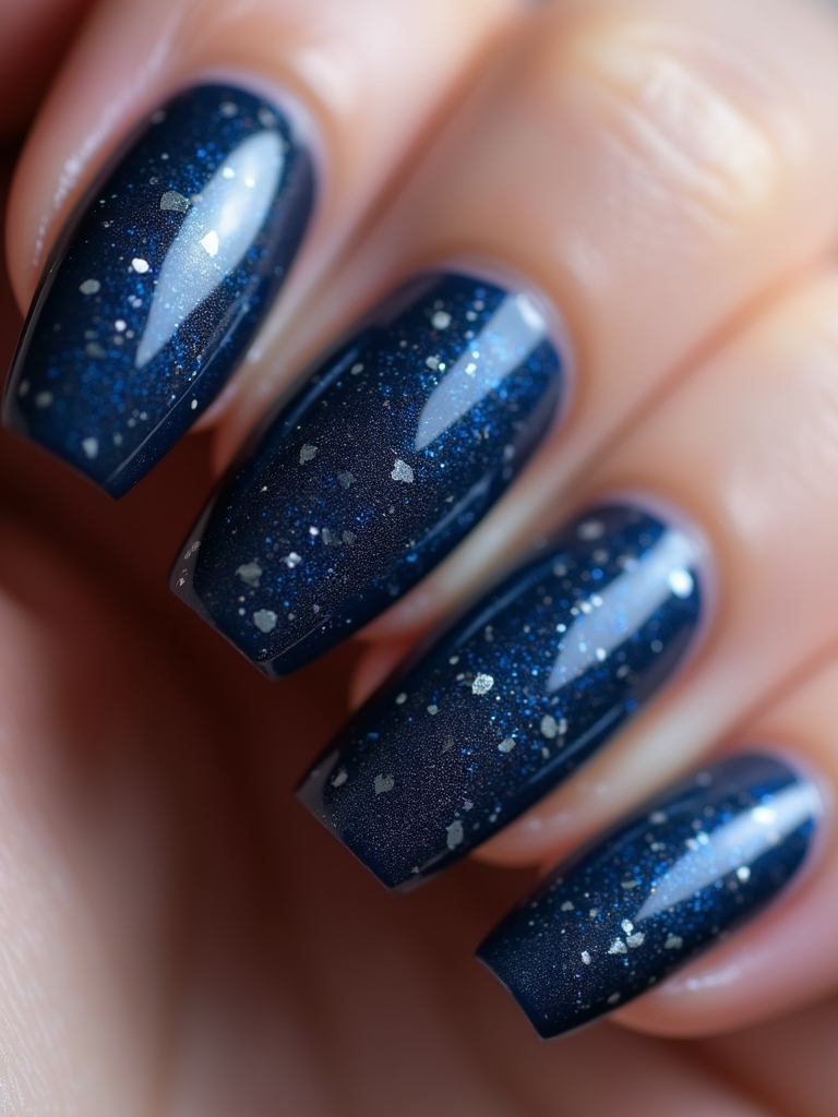 ombre glitter blue nails