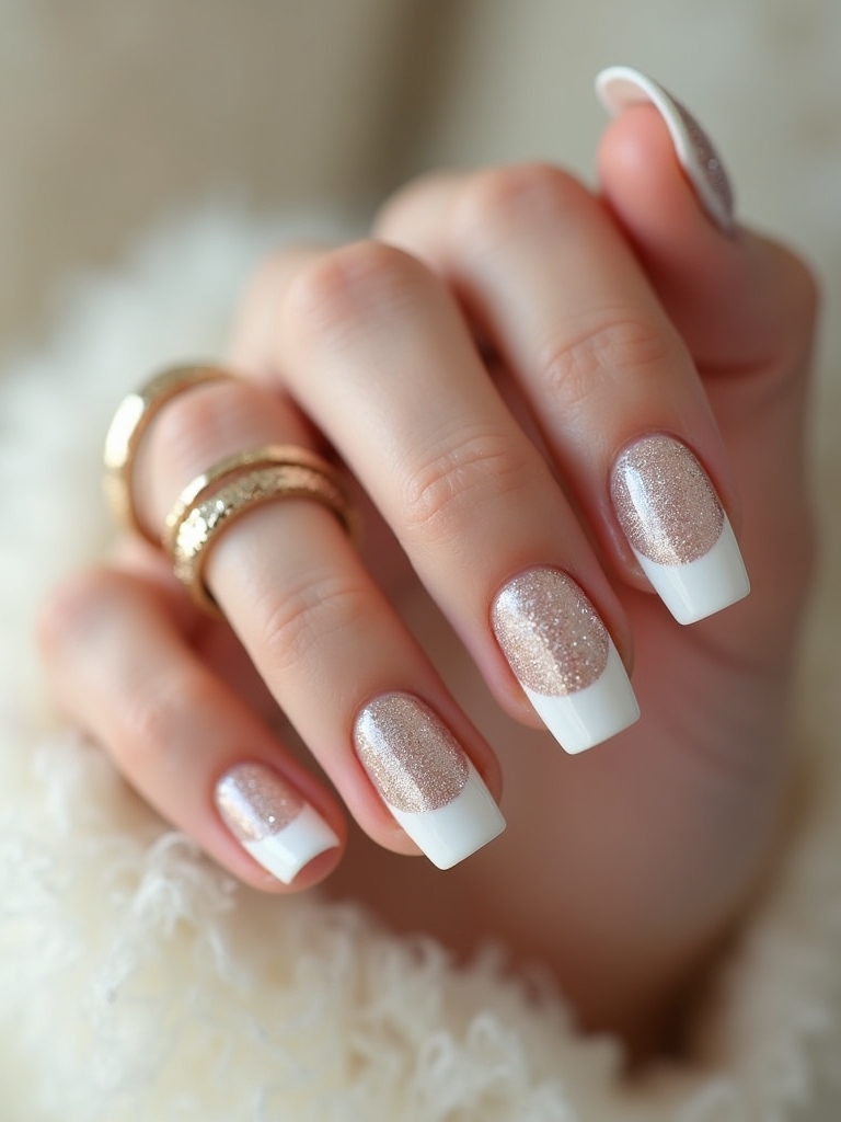 ombre glitter french manicure