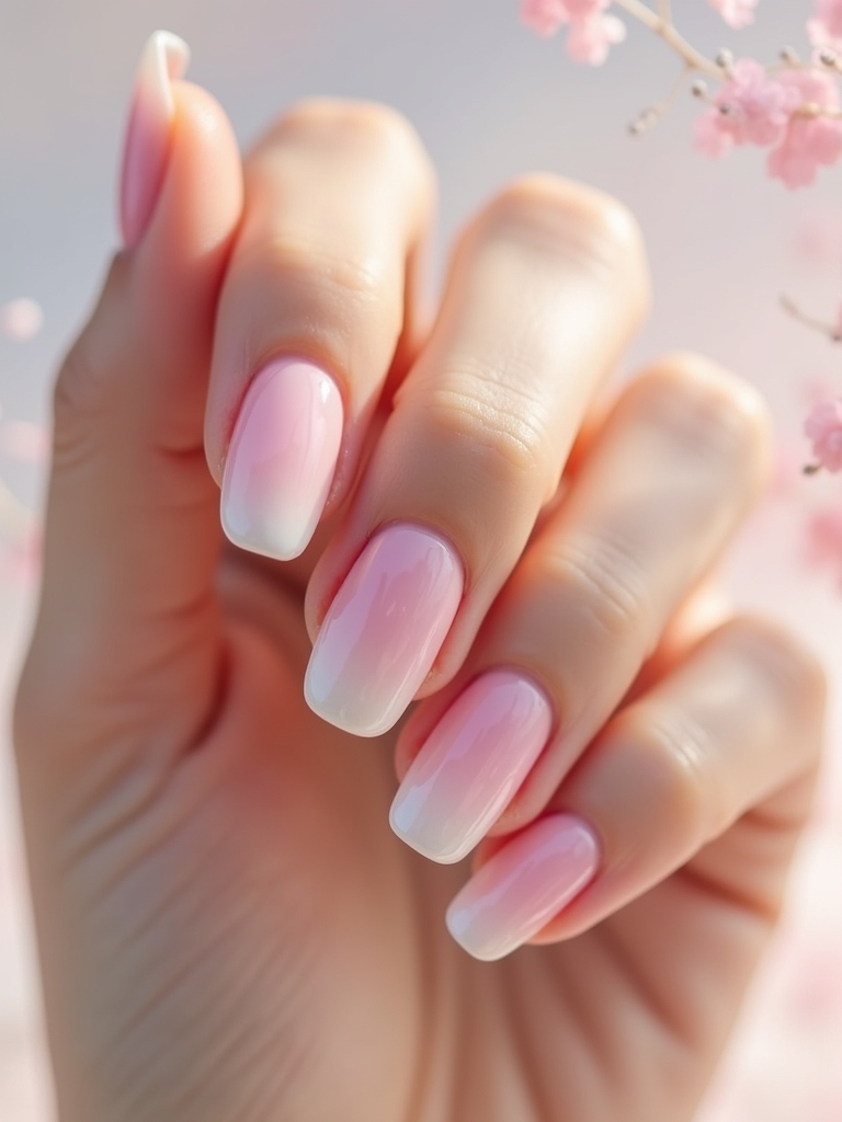 ombre light pink manicure