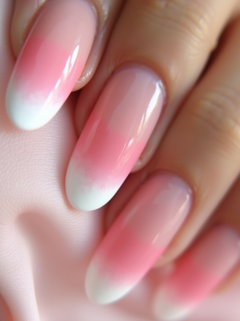 ombre pink french tips
