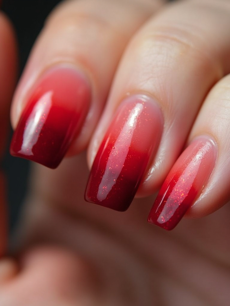 ombre red french tips