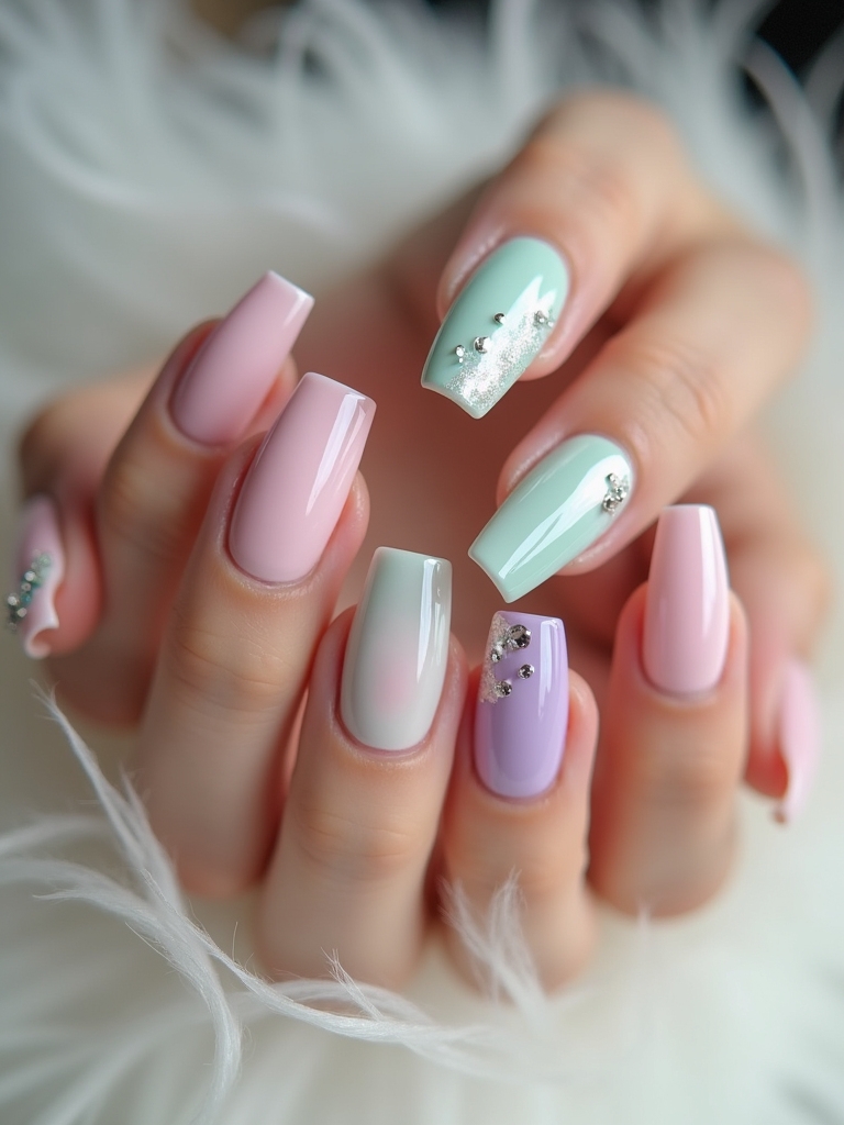 pastel ballerina nail art
