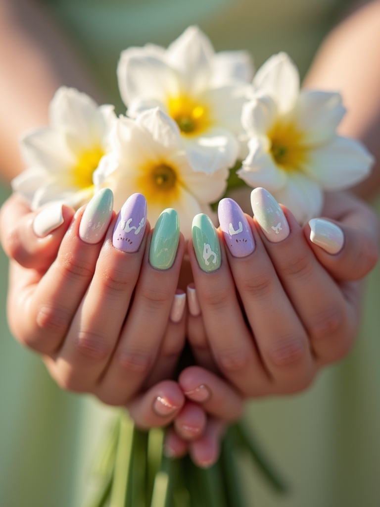 pastel ombre nail art