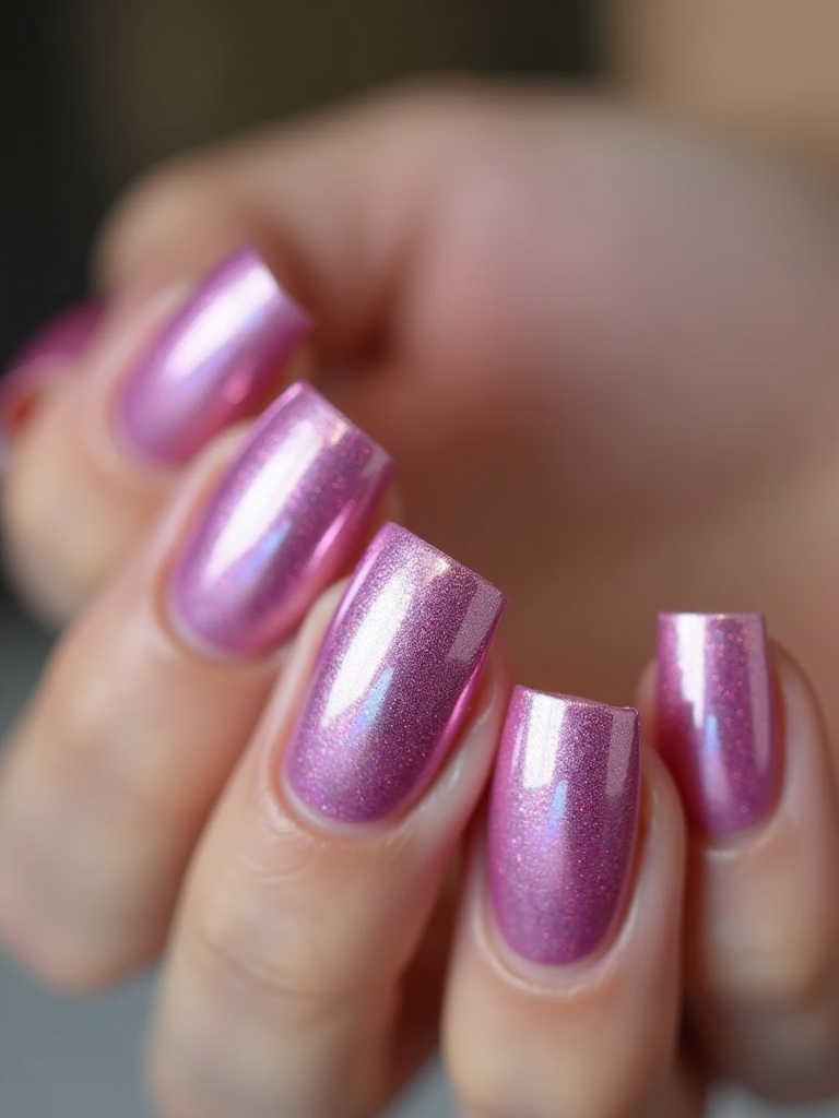 pink chrome nail elegance