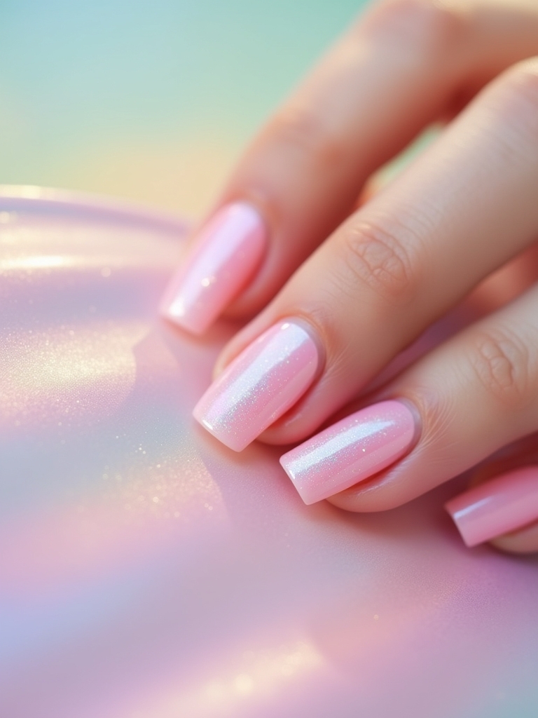playful baby pink nails
