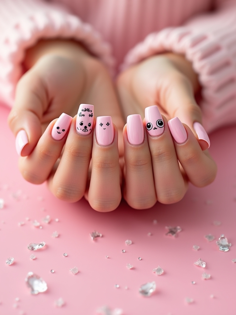 playful cartoon character nails