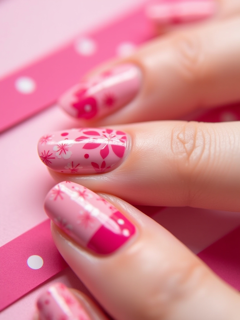 playful pink nail designs