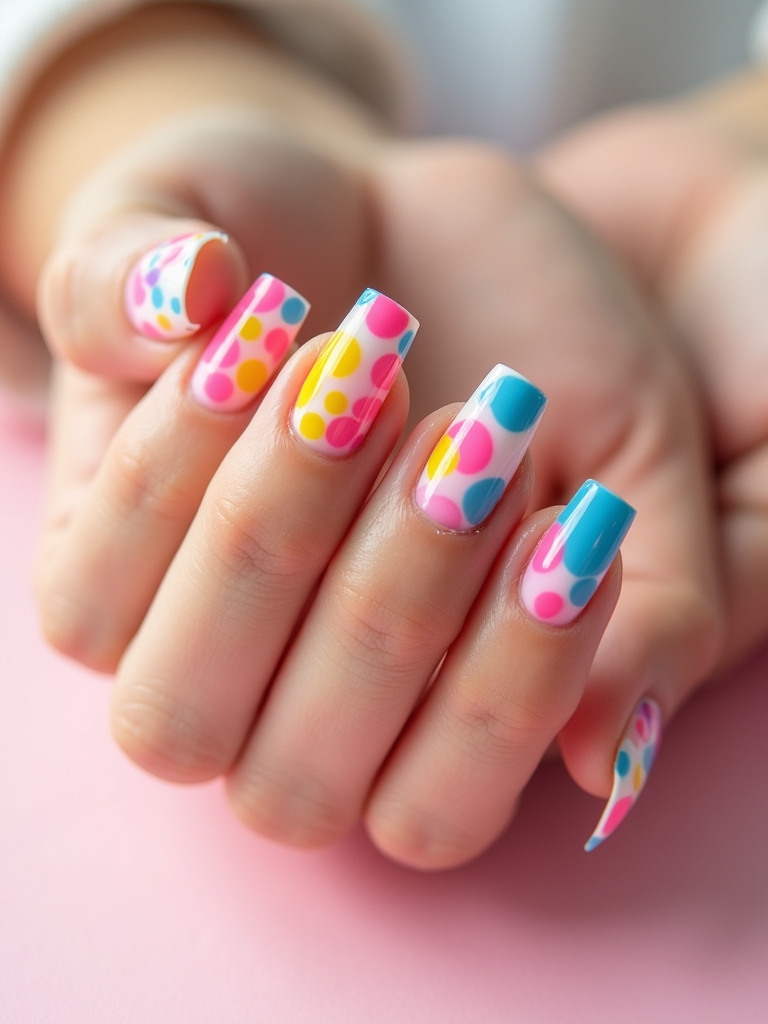 playful polka dot nails