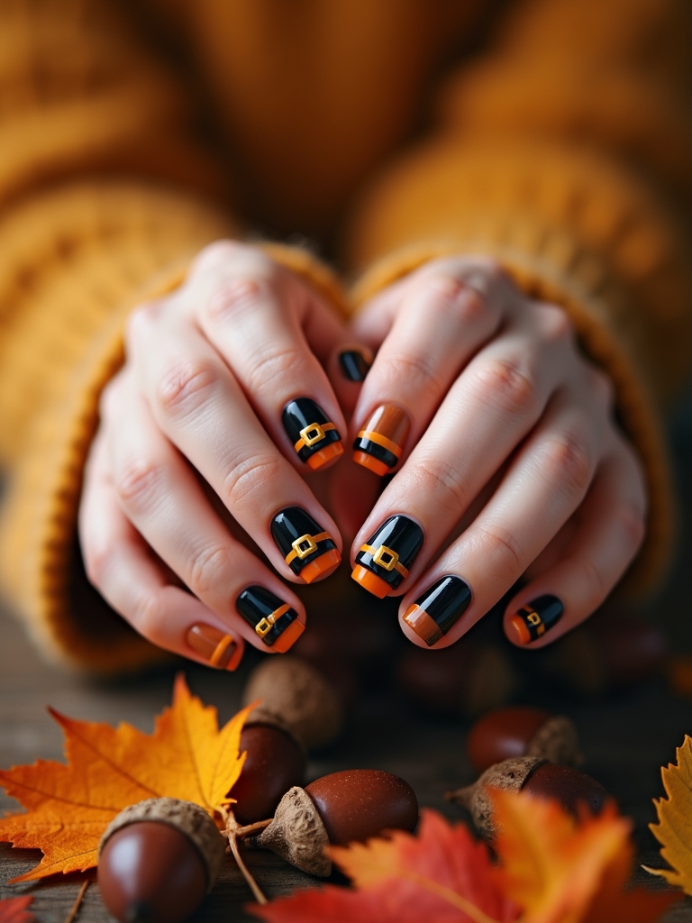 playful thanksgiving nail art
