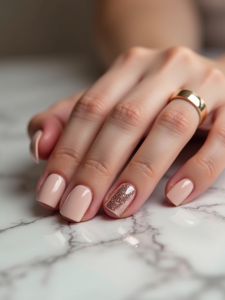 rose gold glitter manicure guide