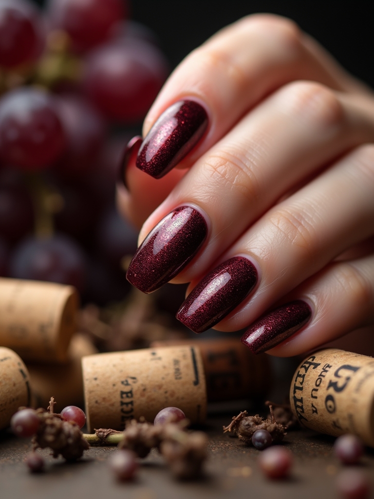 rustic wine stain nails