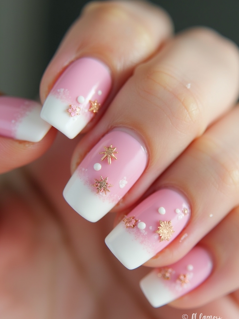 seasonal pink french tips
