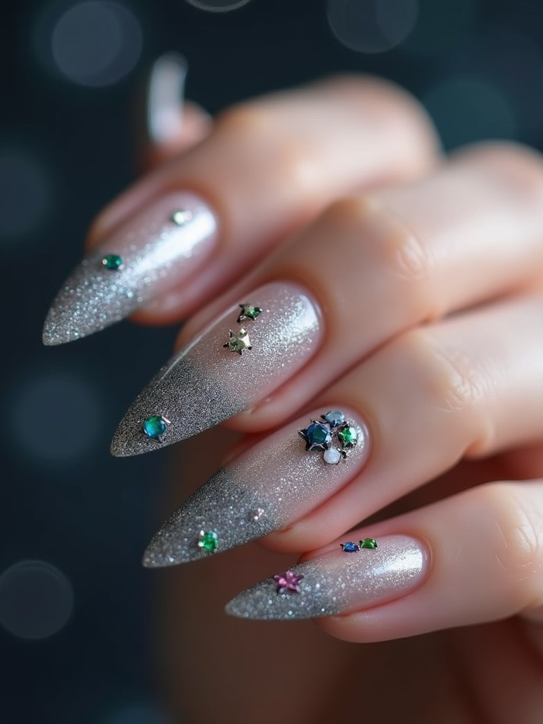 silver ombre nail designs