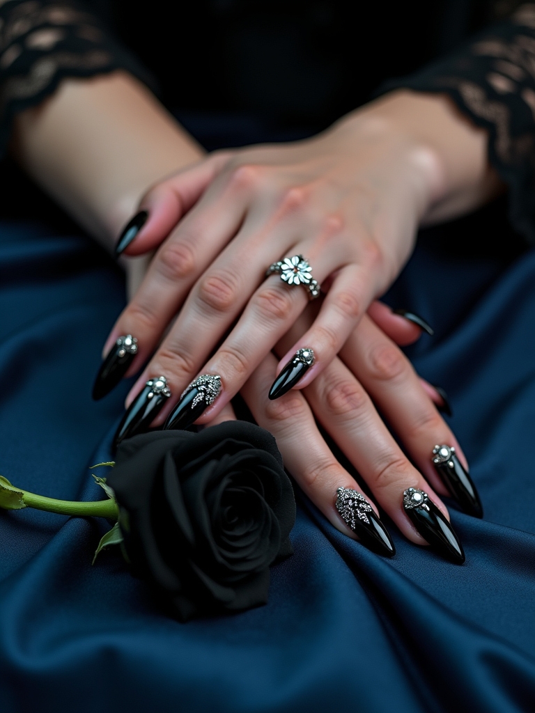 soft dark velvet nails
