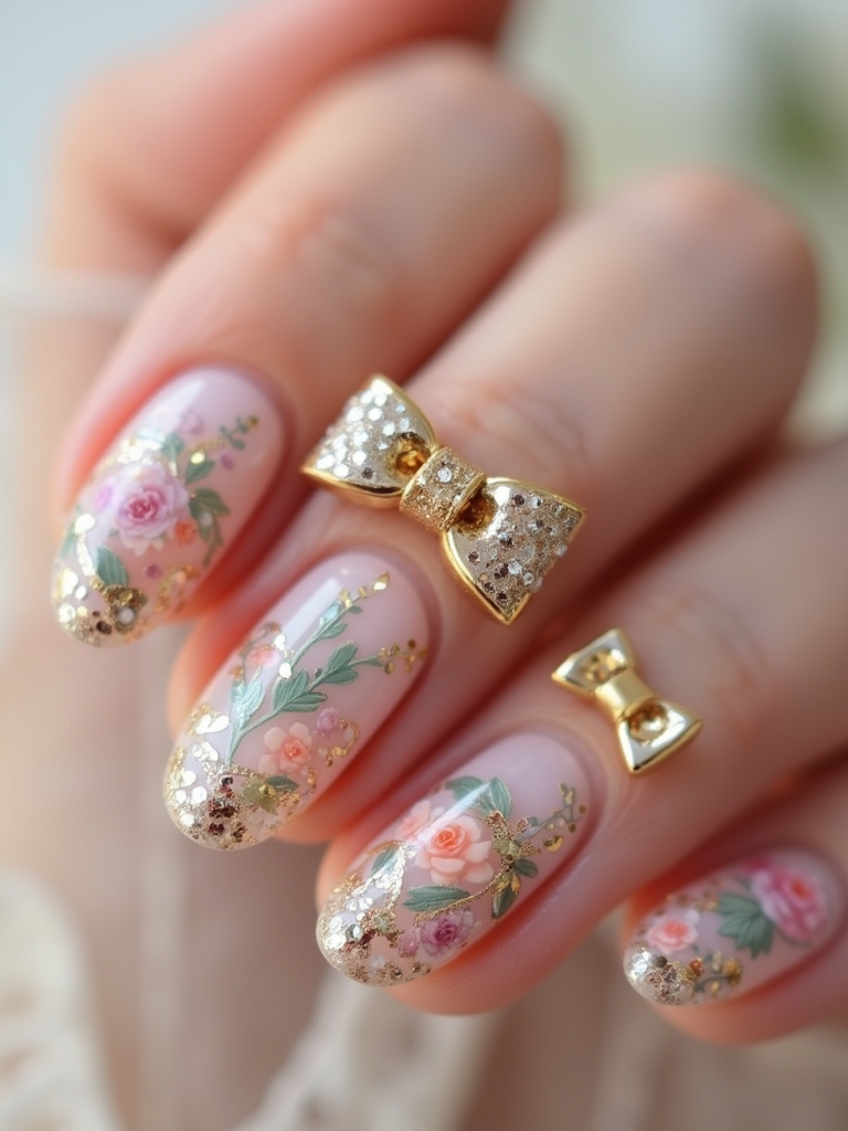 sophisticated bow nail wraps