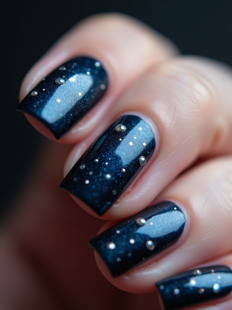 sophisticated dark blue nails