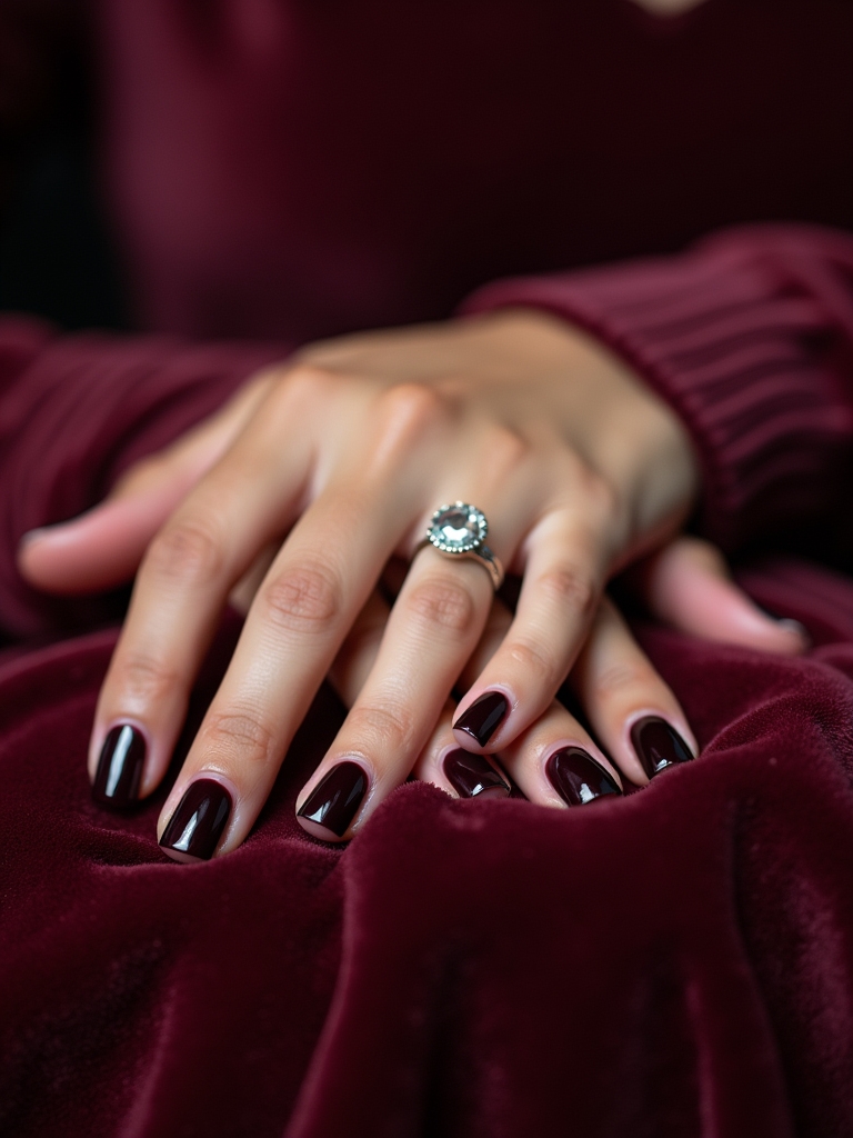 sophisticated dark red nails