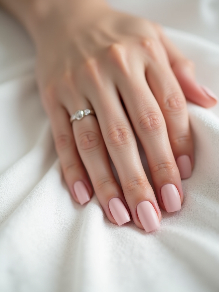sophisticated minimalist bridal nails