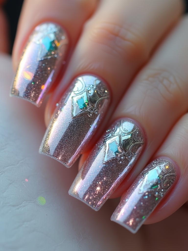 sparkling chrome nail techniques