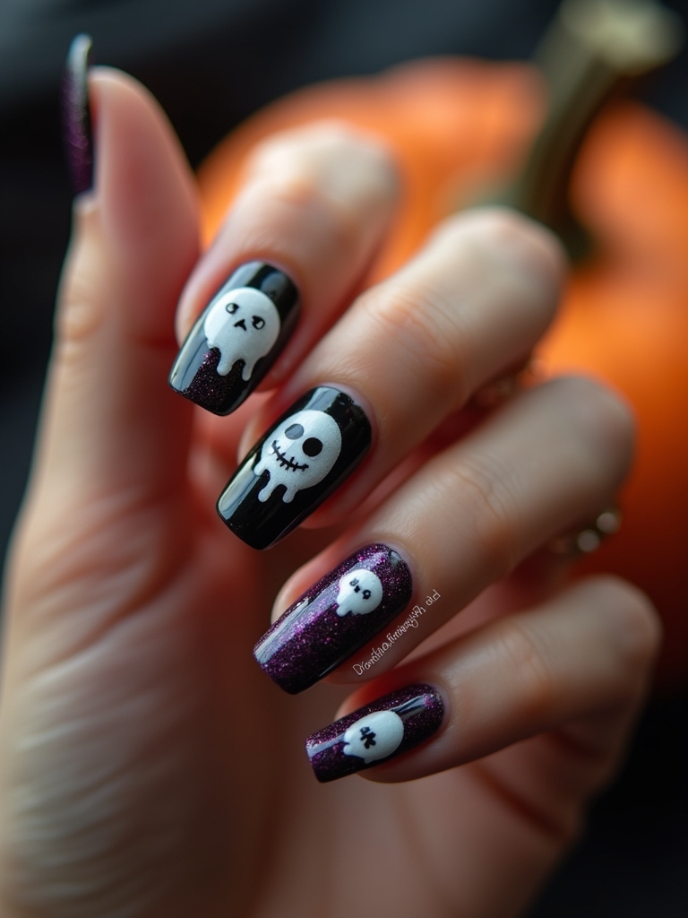 spooky ghost nail designs