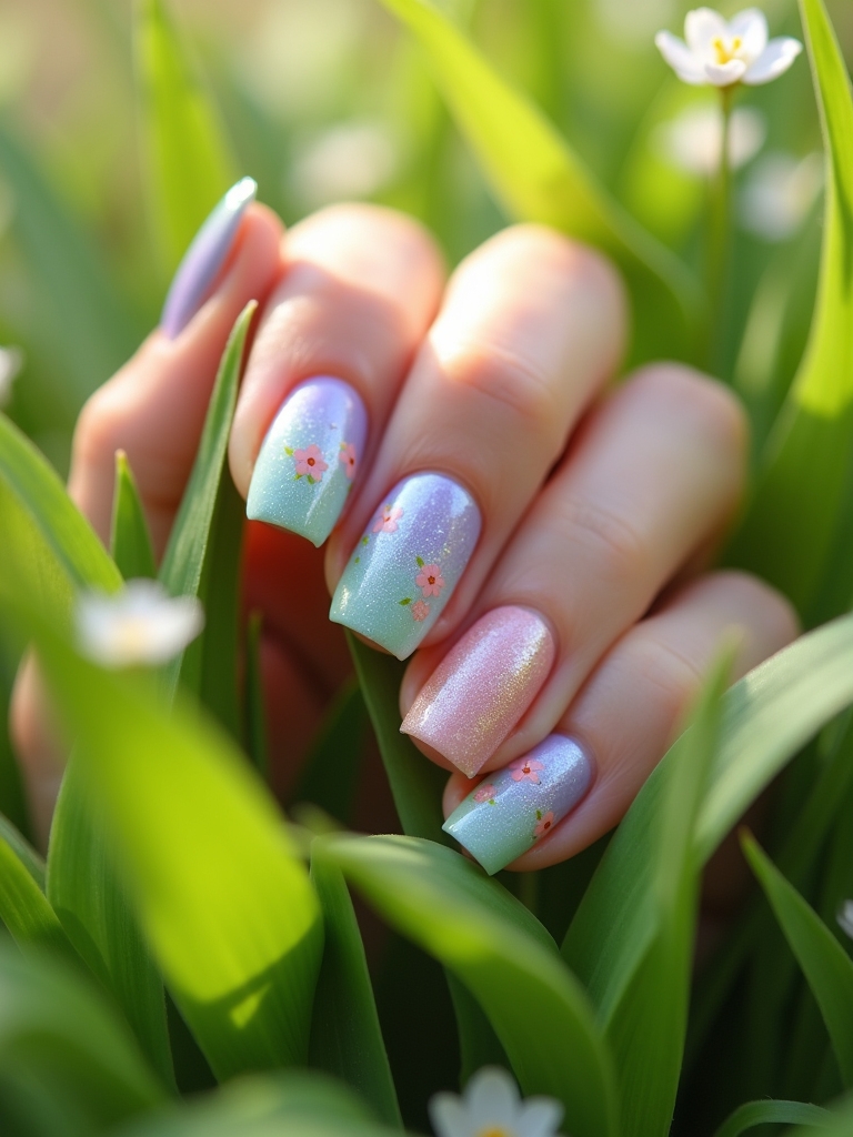 spring inspired leafy nail designs