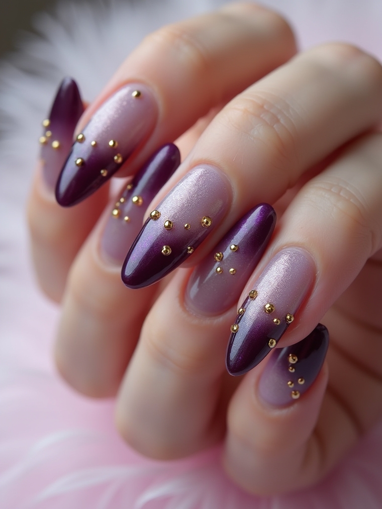 studded ballerina nail designs