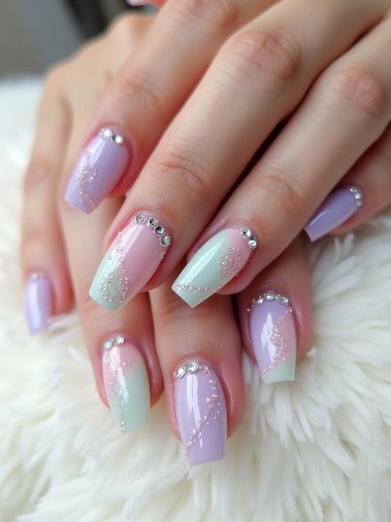 stunning crystal nail accents