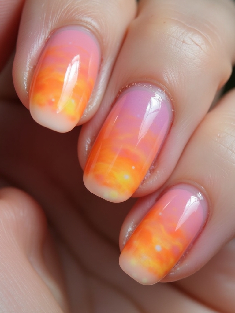 sunset gradient ballerina nails