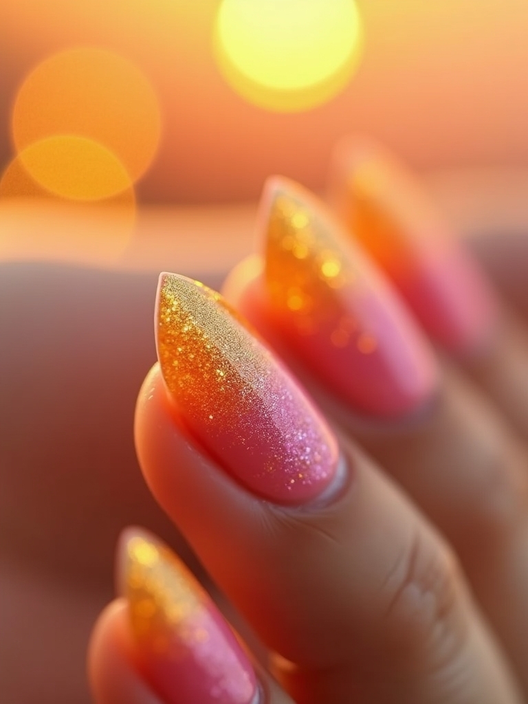 sunset ombre nail technique