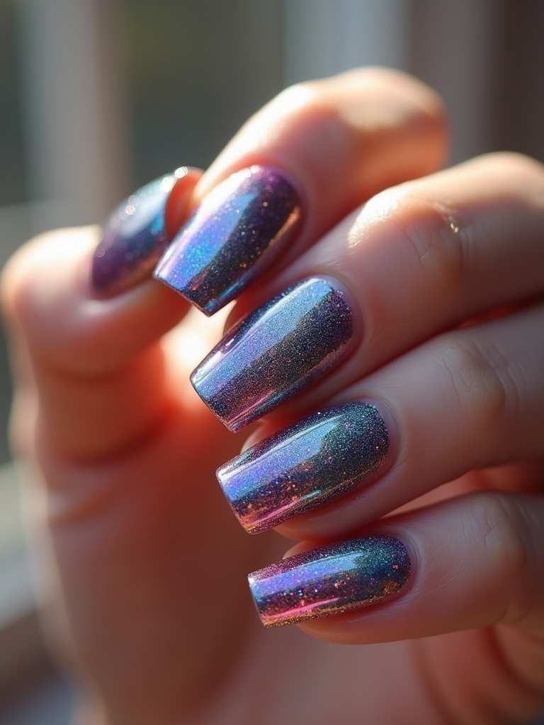textured chrome nail creativity
