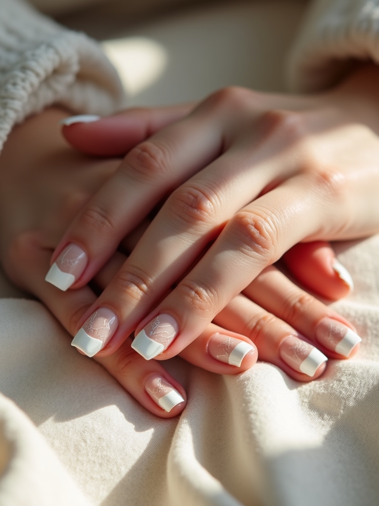 textured french manicure ideas