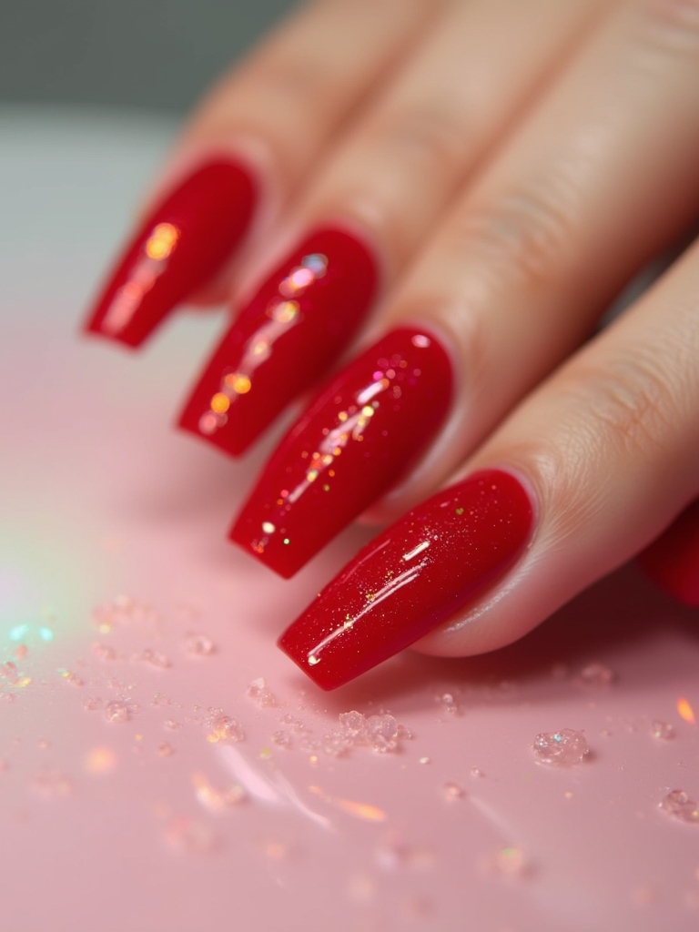 textured red french tips