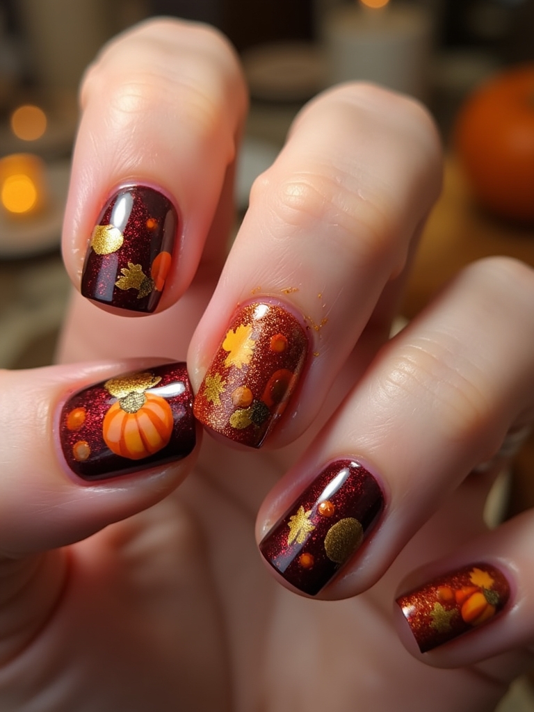 thanksgiving themed nail art