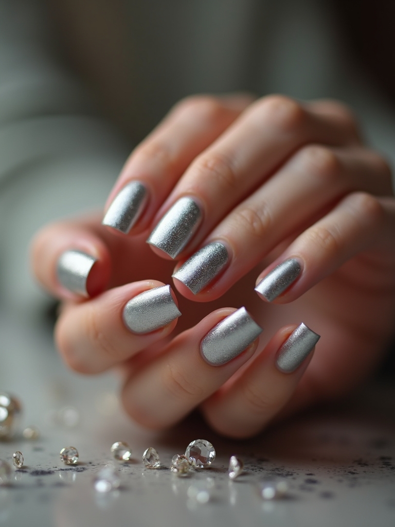 timeless classic silver nails