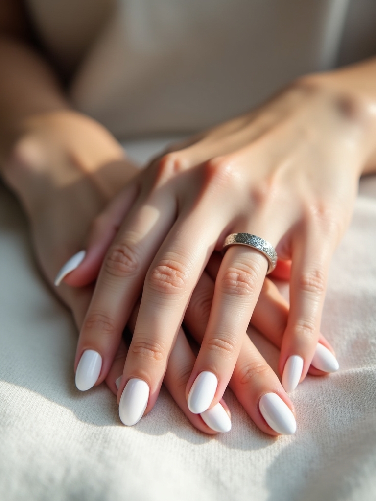 timeless classic white nails