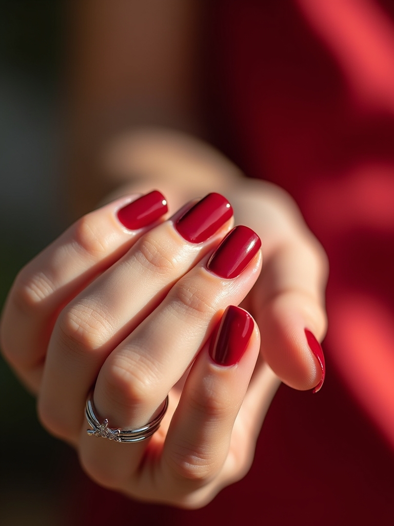 timeless red nail elegance