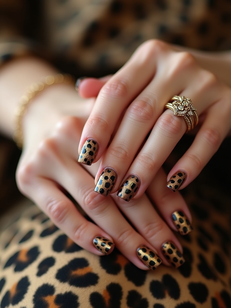 timeless vintage leopard nails