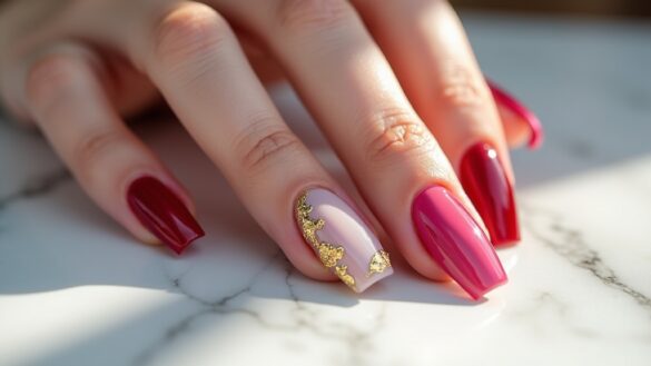 trendy short square nails