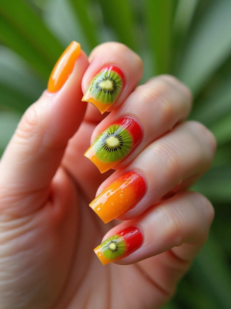 tropical fruit jelly nails