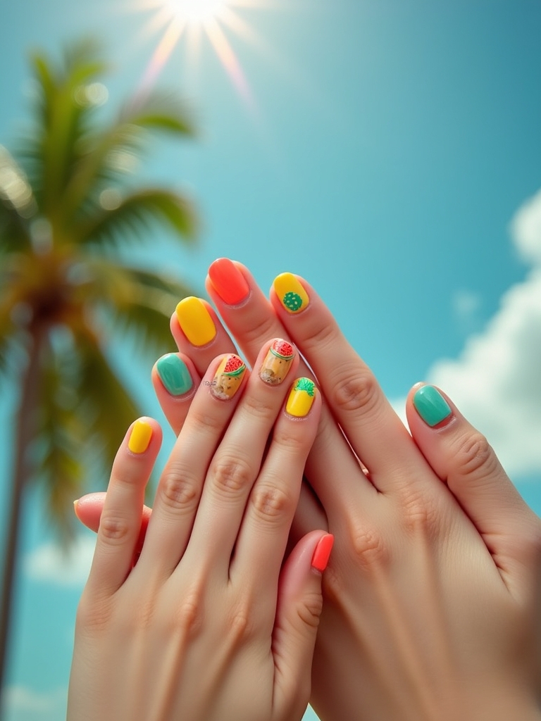 tropical fruit nail designs