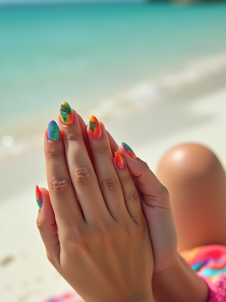 tropical nail art designs