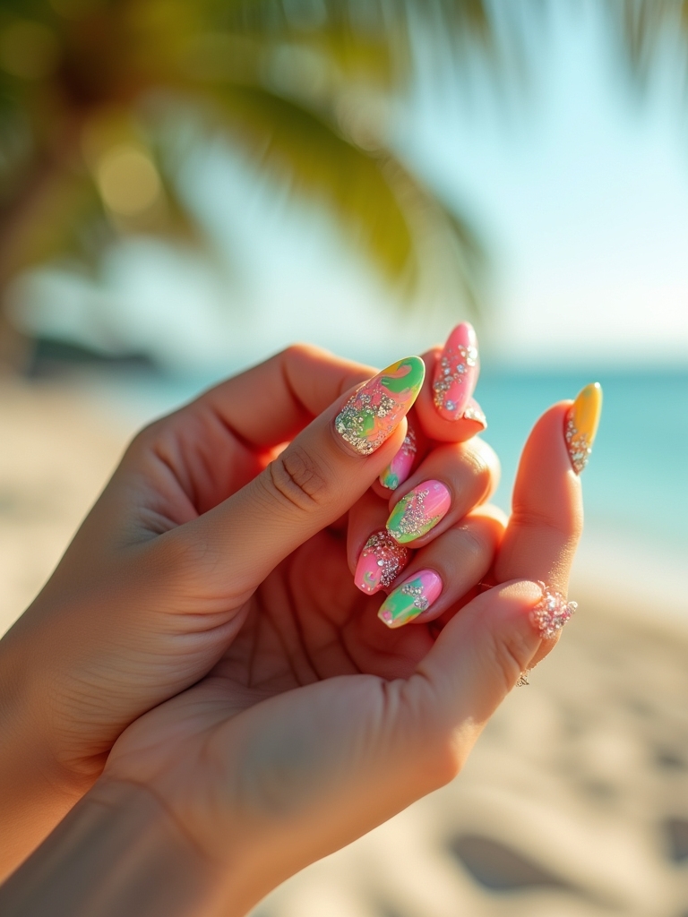 tropical nail art designs