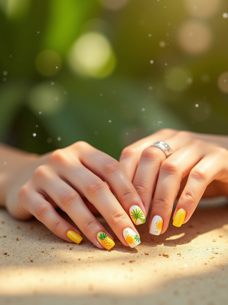 tropical summer nail designs