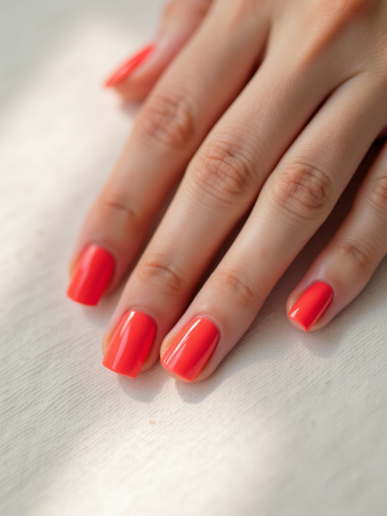 vibrant coral nail color