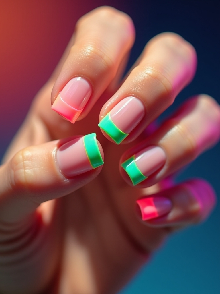vibrant neon nail designs