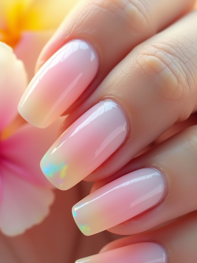 vibrant rainbow gradient nails